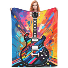Electric Guitar Flannel Blanket 50x60 Inches