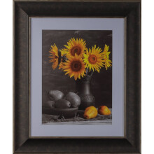 Polystyrene vintage picture frame dark walnut 16x28 in