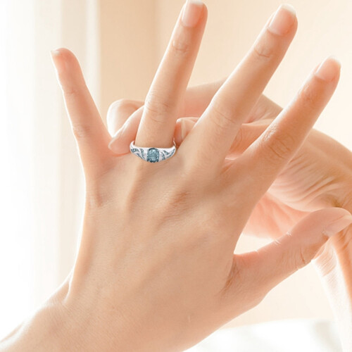 Alloy gem ring delicate smooth compact design 2