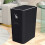 QTBIUQ Bathroom Rectangle Trash Can 8L Contactless Black 6