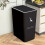 QTBIUQ Bathroom Rectangle Trash Can 8L Contactless Black 8