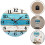 Beach Blue Wall Clock Silent Battery Operated 5