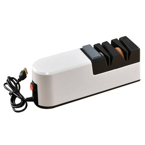 3X USB Fast Electric Knife Sharpener Automatic Adjustable Sharpener 3 Stages for Knives Scissors Household Sharpener 1