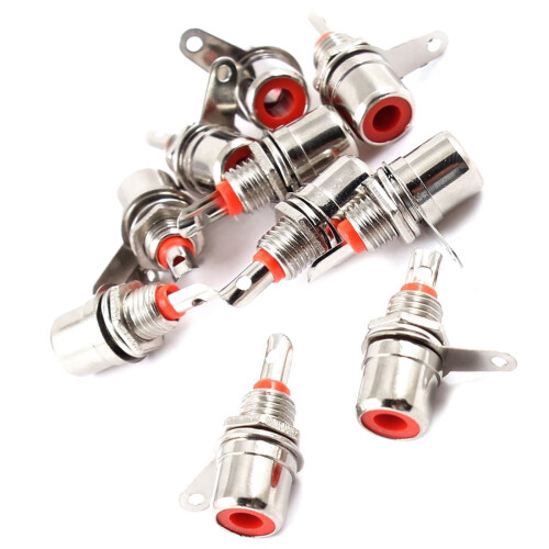 RCA female chassis panel mount connector socket 10 pcs 1