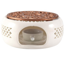 Ceramic teapot warmer base for insulation and heating