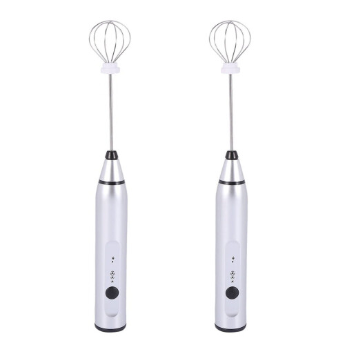 Electric Milk Frother with 4 Whisks 2-Pack