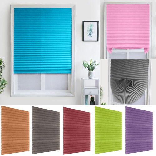 Cordless light filtering pleated shade non-woven fabric