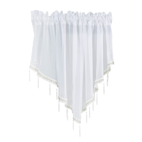 Sheer Beaded Window Valance 51.1" x 23.6"
