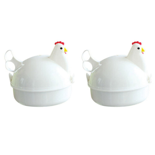Chicken-Shaped Microwave Egg Boiler 2-Pack