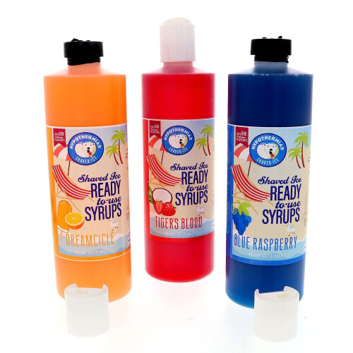 Shaved Ice Syrup 3-Pack 16 fl oz Blue Raspberry Tir's Blood