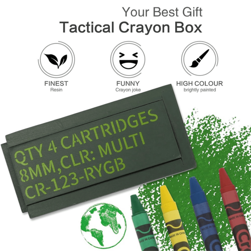Funny Tactical Crayon Case with 4 Mini Crayons 1