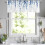 Watercolor Leaves Valance Curtain Blue 1 Panel 1