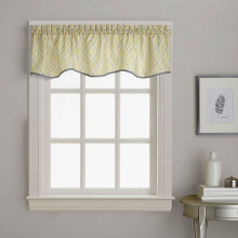 Scalloped valance geometric gold 58"x14"