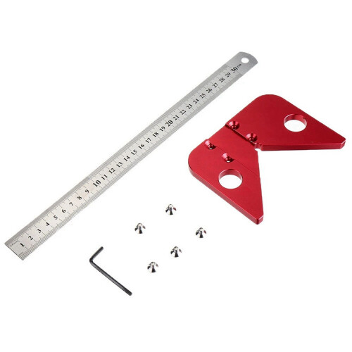 Woodworking Marking Ruler Set with 45-Degree Angle and 1