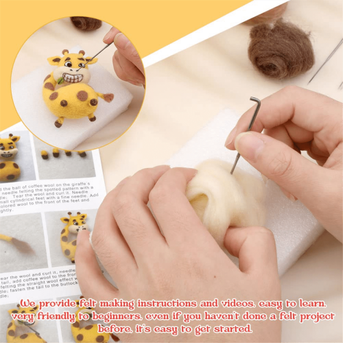 Giraffe Needle Felting Kit for Beginners with Frame, 2