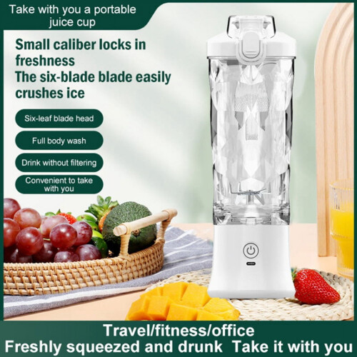 Portable Blender 600ml USB Rechargeable White