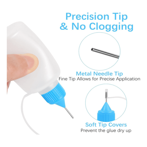Precision needle tip glue applicator bottle for crafts 1
