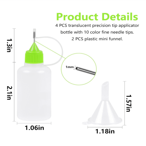 Precision needle tip glue applicator bottle for crafts 2