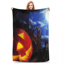 Halloween pumpkin flannel blanket 80x60 inches