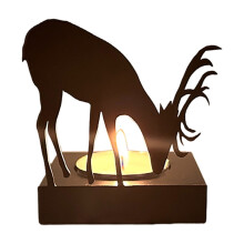 Reindeer Tealight Holder Iron Rustic Bronze Finish