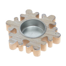 Christmas wooden snowflake candlestick decoration set