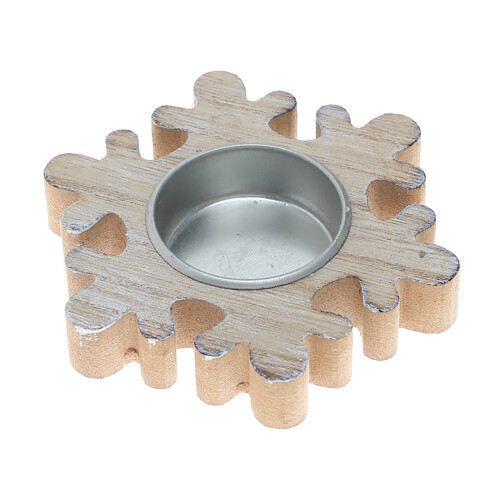 Christmas wooden snowflake candlestick decoration set