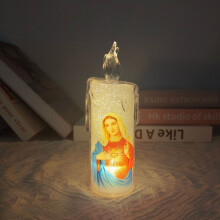 LED Flameless Candle with Santa Design 4-Pack