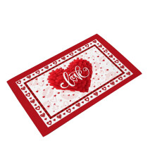 Valentine's Day door mat heart design red 16x24 inch