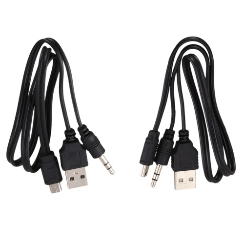 USB 2.0 转 Mini A 公头 3.5mm 音频线 45cm 2条 1
