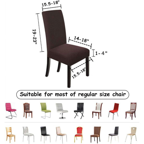 POWKOL Dining Chair Covers Chocolate 6 Pack 1