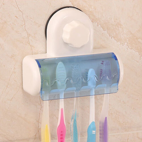 Toothbrush Holder with Suction Cup 5-Piece Waterproof Set 1