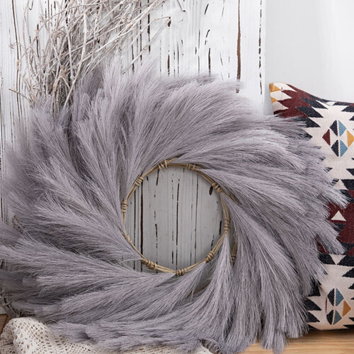 Artificial Pampas Grass Wreath 12 inches 2