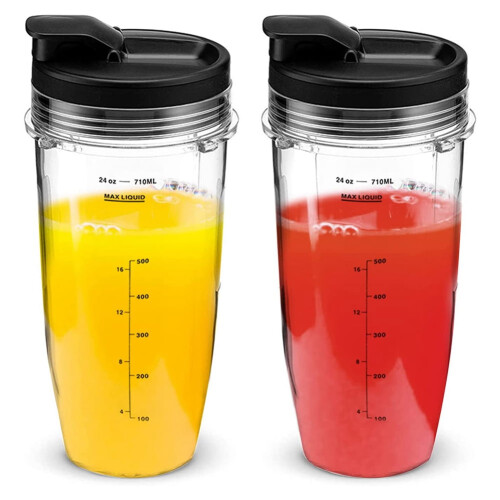 Nutri Ninja Blender Cups with Lid 24 oz 2 Pack