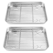 Toaster Oven Tray and Rack Set Stainless Steel 9 Inch