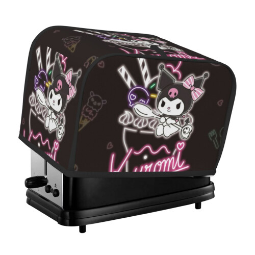 Kuromi toaster cover 2-slice polyester dust and fingerprint