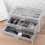 Earring Organizer Box Grey Velvet Stackable 4