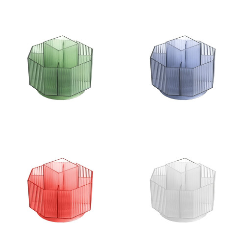 Makeup Brush Organizer Plastic Rotatable 6-Grid Case 1 Pc 1