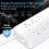 Htovila surge protector socket with 8 AC outlets 1 USB-C 3 5