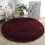 Fluffy Round Rug Colorful 120cm Solid Color 6