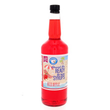 Shaved Ice Syrup Red BPA-Free Plastic Bottle 32 fl oz