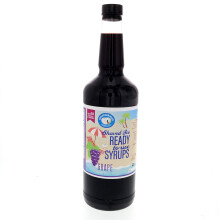 Grape Shaved Ice Syrup Quart 32 fl oz Non-GMO Cane Sugar