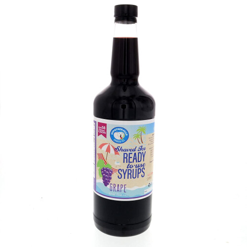 Grape Shaved Ice Syrup Quart 32 fl oz Non-GMO Cane Sugar