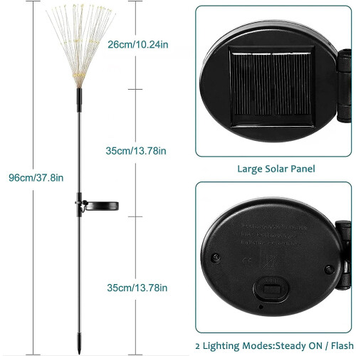 Solar Firework Light Outdoor Garden Decorative 2 PCS 2