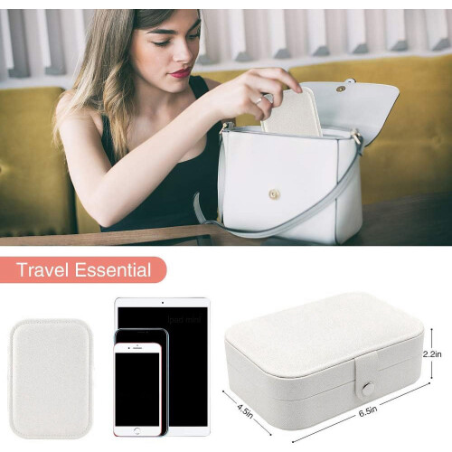 Jewelry Box White 2-Layer Travel Organizer 1