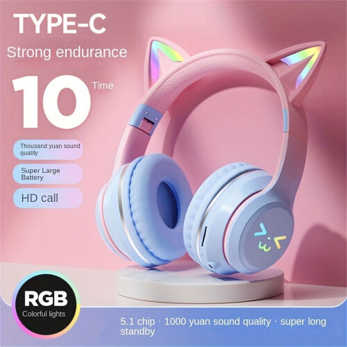 Wireless anime gaming headset with noise cancellation 1