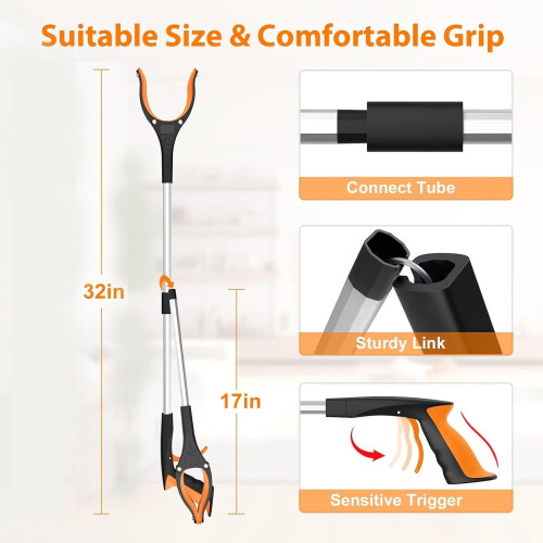 Grabber Reacher Tool Foldable 32 Inch Magnetic Grip 1