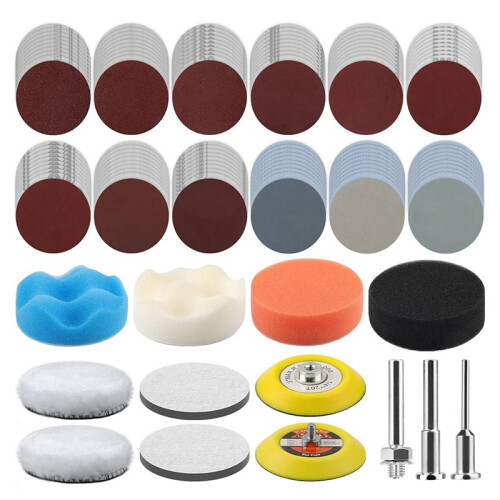 266 Peças 3 Polegadas Lixa Disco Broca Polimento Kit, 60-10000 Grãos Lixa Almofadas de Polimento com Gancho e Laço Discos de Lixa 1