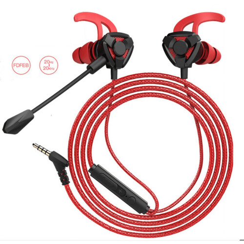 Wired Gaming Headphones with Adjustable Mic Red 1