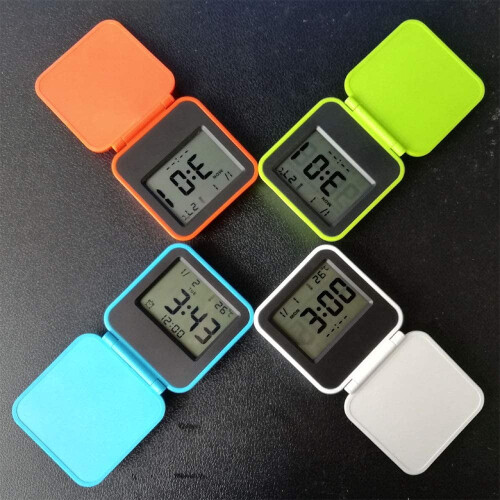 Digital Travel Alarm Clock with LCD Night Light and 2
