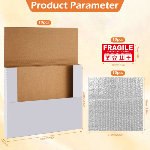Vinyl Mailers White 12.6x12.6x1 Inch 10-Pack 1